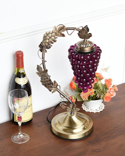テーブルランプ　タッチセンサーランプ 赤葡萄　パープル　卓上ライト　ワイン